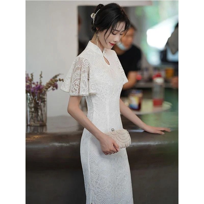Aesthetic Elegant Ladies Fashion party formal classy wedding prom dress Evening Dress bodycon Slim Long Fishtail Party Host Annual Meeting Graduation