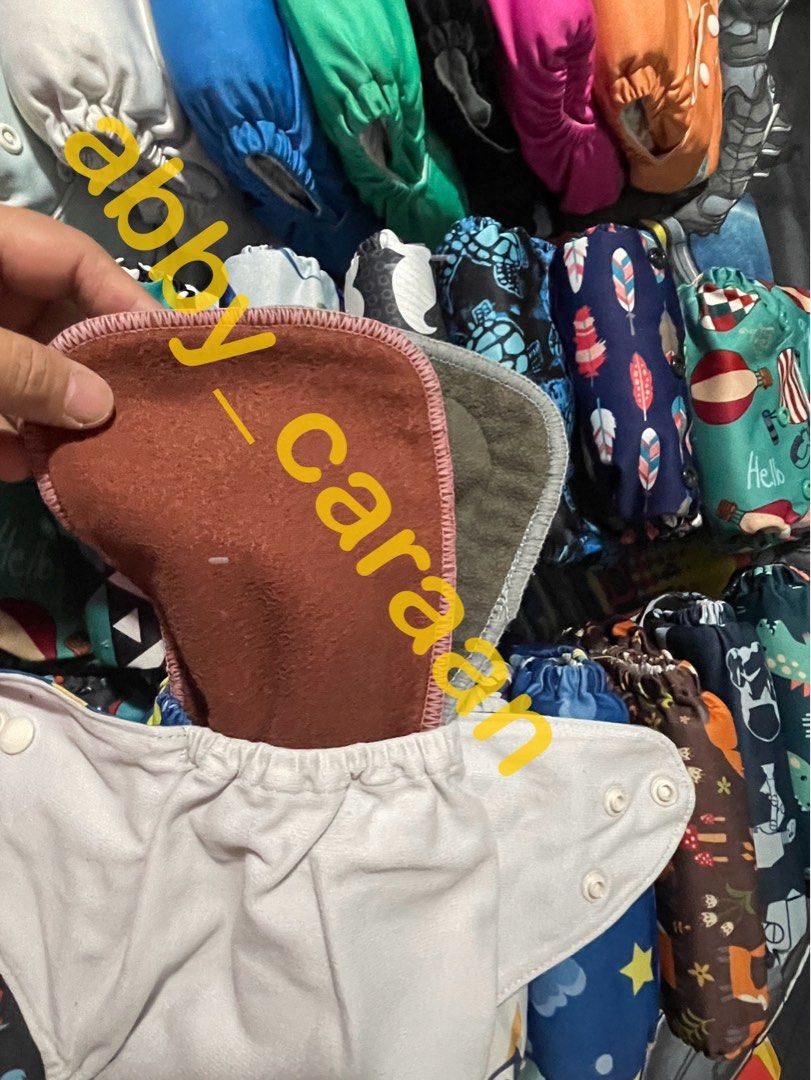 ALVA Cloth Diaper Bundle (Category: Diapers & Baby Wipes) located in Manila. Submitted by abigailcaraan (Listing ID 1269158857, Image 2). Description: Get all 29pcs ALVA cloth diapers (used for 2yrs all in good condition) + 63inserts (assorted bamboo charcoal, microfiber, coffee fiber) + 2 big wet bags SIZE: with 3x3 adjustable snaps to fit babies from 6.6lbs (newborn) up to 33 lbs (3-4yo) RFS: Decluttering, outgrown. MOP: Bank transfer PRICE IS 