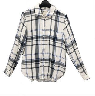 American Eagle Outfitters Boyfriend Fit Womens Ultrasoft Indian Cotton Double Gauze Plaid Longsleeve