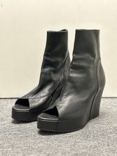 Ann Demeulemeester - Wedge Open Toe Ankle Boots
