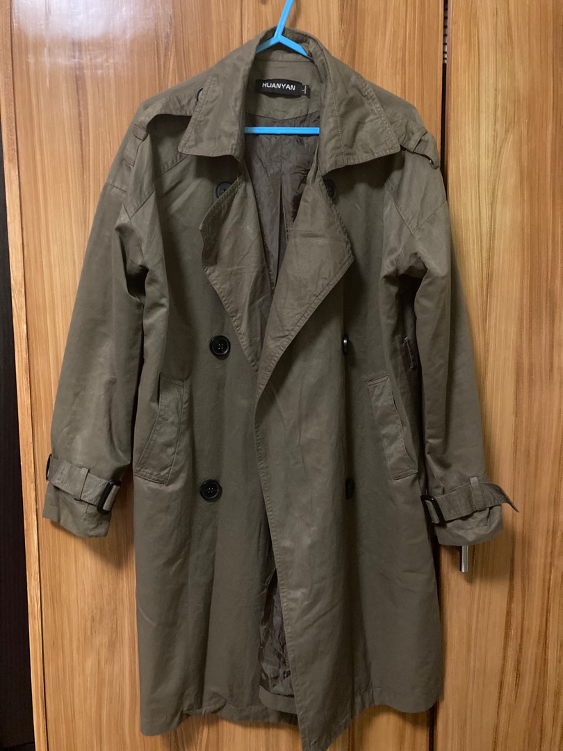 Army Green Trench Coat, Women's Fashion, Coats, Jackets and Outerwear