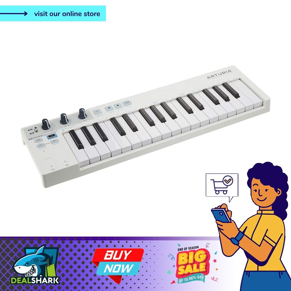 ARTURIA KEYSTEP Keyboard Controller with Sequencer Function (Category: Musical Instruments) located in Singapore. Submitted by dealshark.com (Listing ID 1269181000, Image 1). Description: Portable USB MIDI controller for musical play Multiple sound sources can be connected together at the same time and compact design that takes up little space Modular analog sound source can be controlled via CV/Gate Step sequencer with polyphonic function Arturi