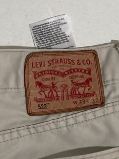 Authentic Levi’s 522 Cream leather patch with side zip for Men’s , Waistline is 33