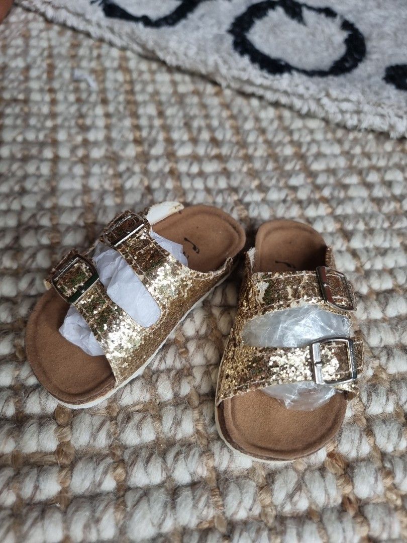 Baby Birkenstock size 23 Gold Glitter
