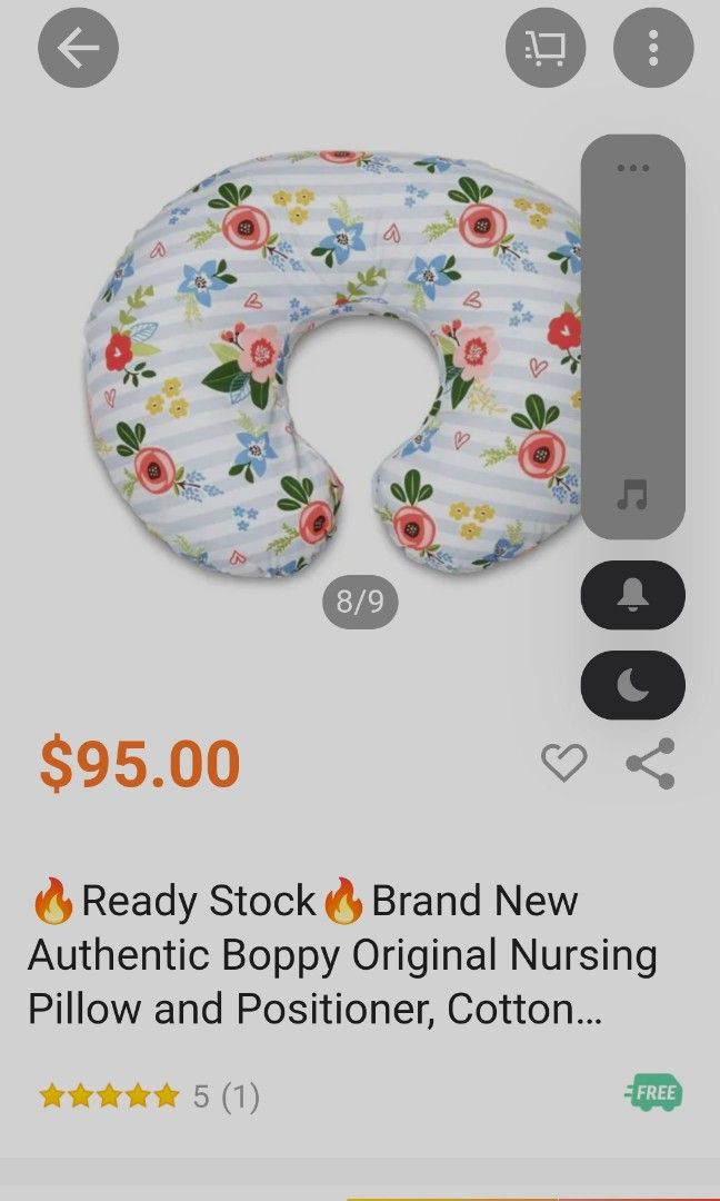 Boppy baby pillow and position