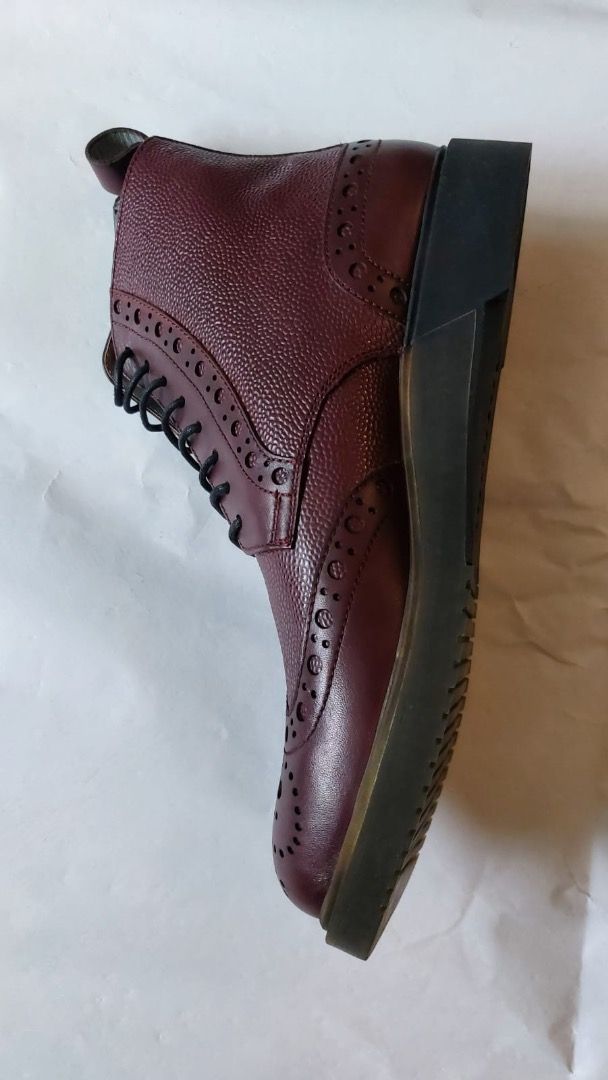 Mens burgundy brogue boots outlet