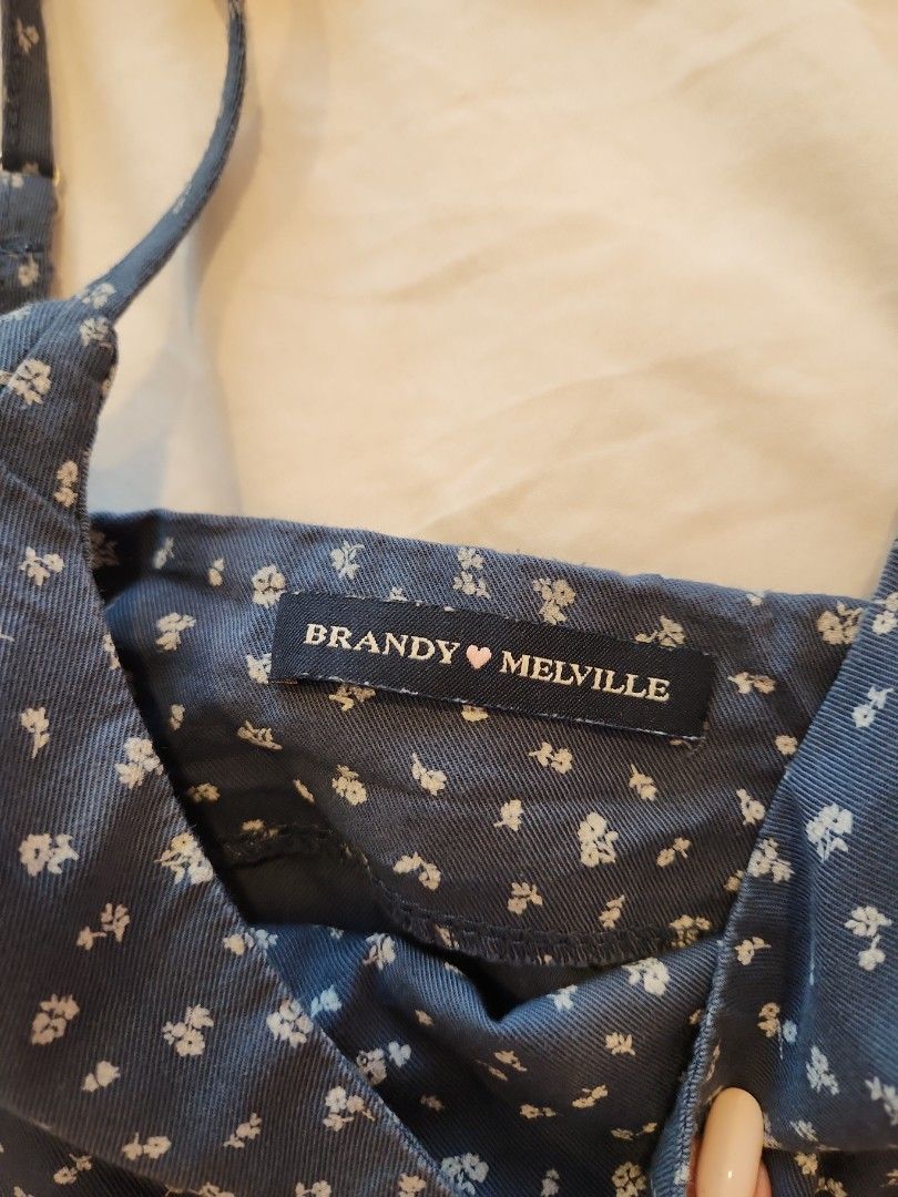 Brandy Melville, Dresses, Brandy Melville Blue Floral Colleen Slip Dress