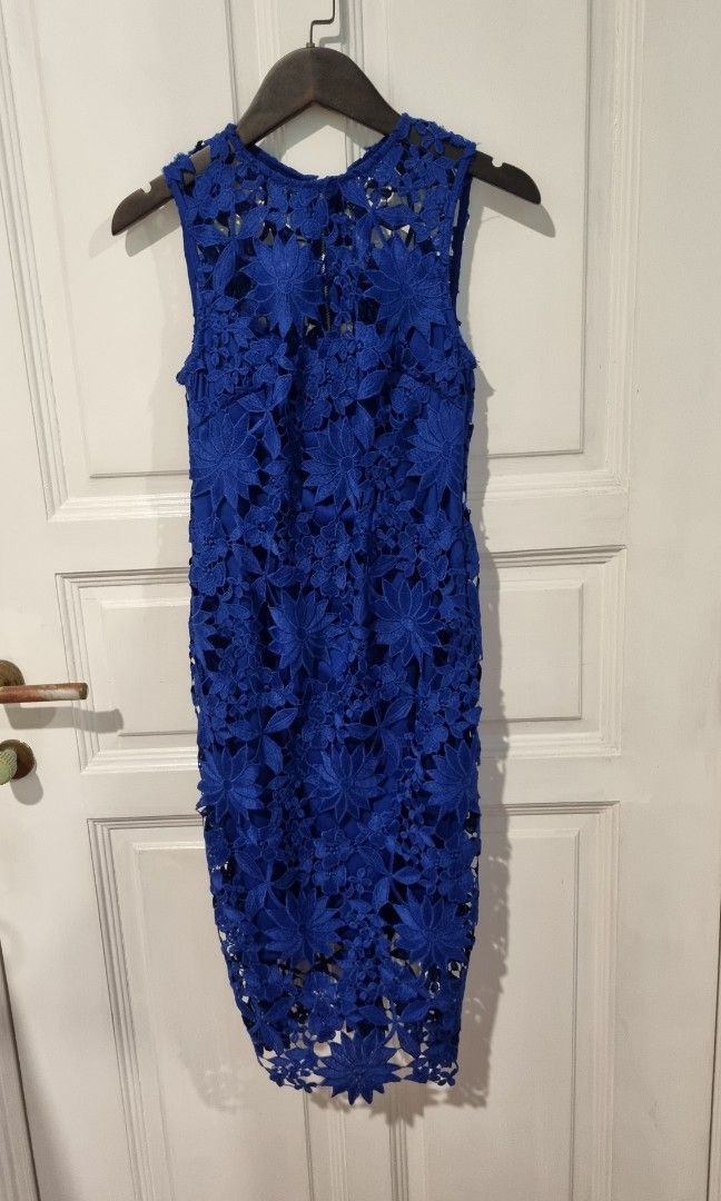 Calvin klein blue lace dress outlet
