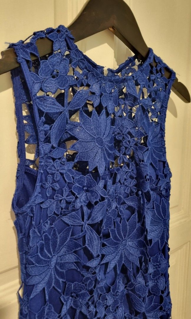 Calvin klein blue lace dress shop