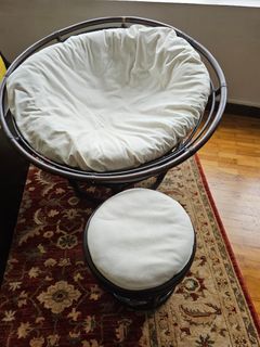 Cane Chair with foot stool