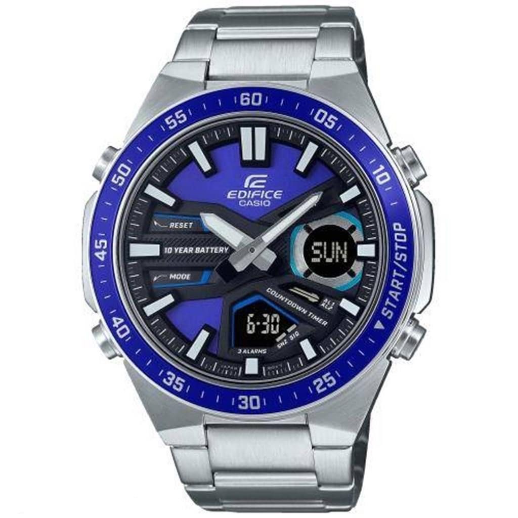 Casio Edifice EFV-C110D-2A (Category: Men's Watches) located in Manila. Submitted by seikowatchfactory (Listing ID 1269250152, Image 2). Description: BNIB 10/10 Model: Casio Edifice EFVC110D-2A Price: 4300 pesos Specifications: Case Size: 51.3 x 46.9 x 13.7mm Case and Bezel Material: Stainless Steel/Aluminum Weight: 166g Stainless Steel Band 100m Water Resistance One-touch 3-fold clasp Approx. Battery life: 10 years on CR2025 Mineral Glass World 