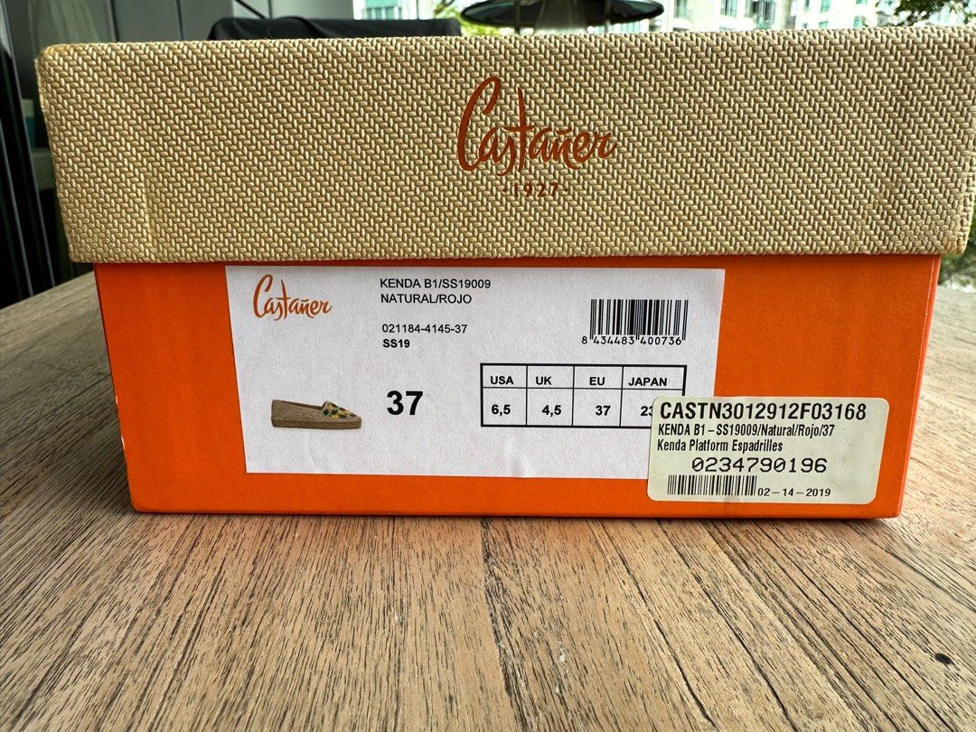Castaner Kenda Platform Espadrilles Color Natural Rojo