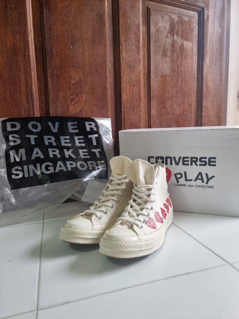 Cdg play converse multi red heart chuck taylor all star 70s high