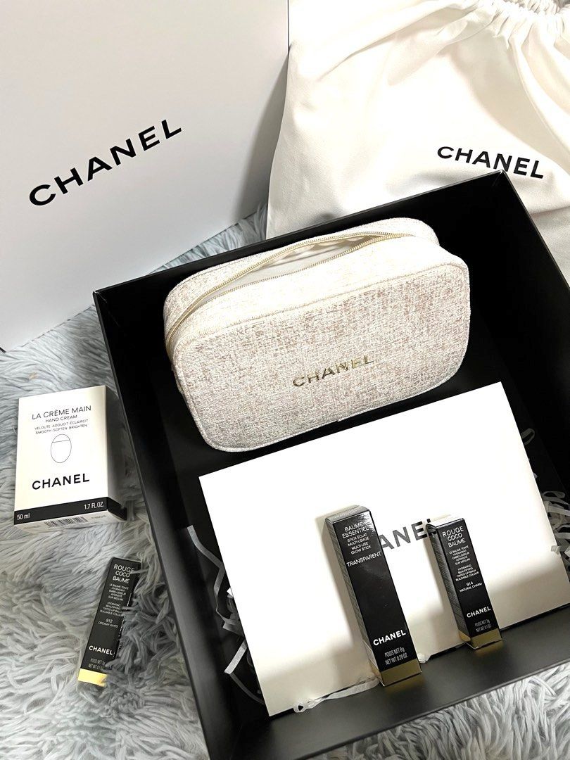 Chanel makeup bag gift with purchase hot sale