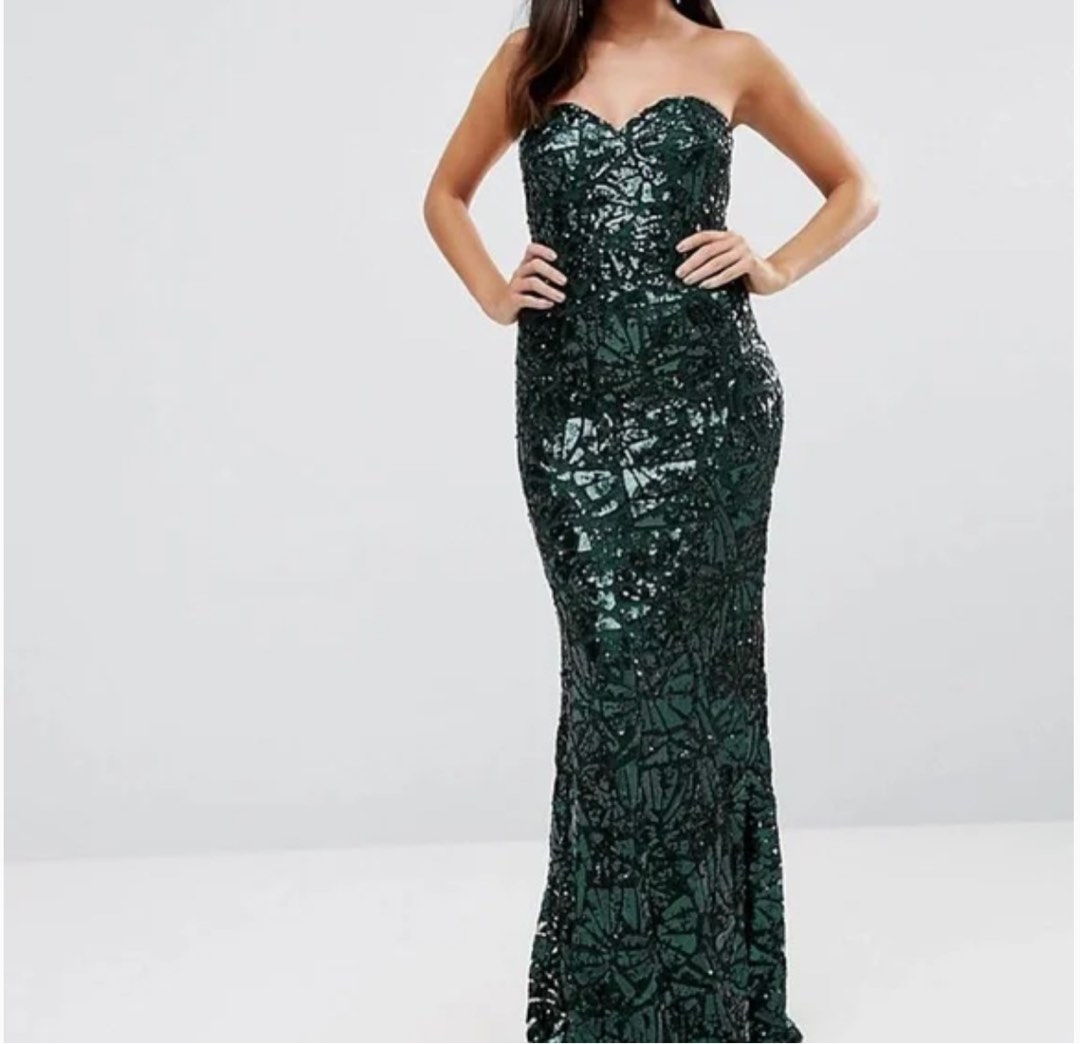 sachin and babi light blue dress M&Co Green Sequin V-Neck Maxi Dress