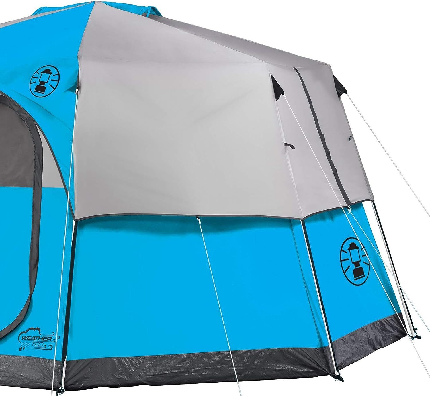 Coleman Octagon 98 Camping Tent 8 Person Weatherproof Family Tent with Included Rainfly Carry Bag Privacy Wall and Strong Frame that can Withstand Winds up to 35 MPH Sports Equipment Hiking Camping
