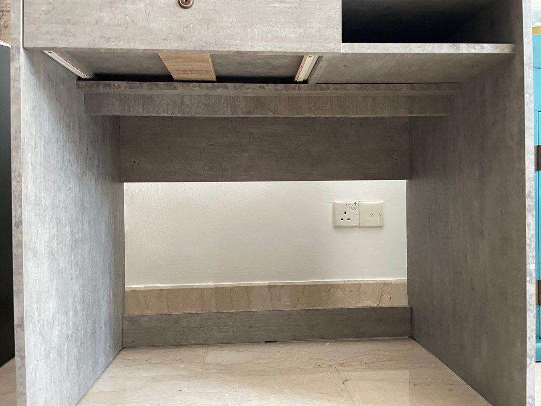 Concrete Grey Study/Computer Desk, Furniture & Home Living, Furniture ...