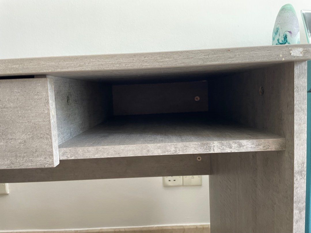 Concrete Grey Study/Computer Desk, Furniture & Home Living, Furniture ...