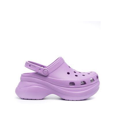 Purple platform outlet crocs