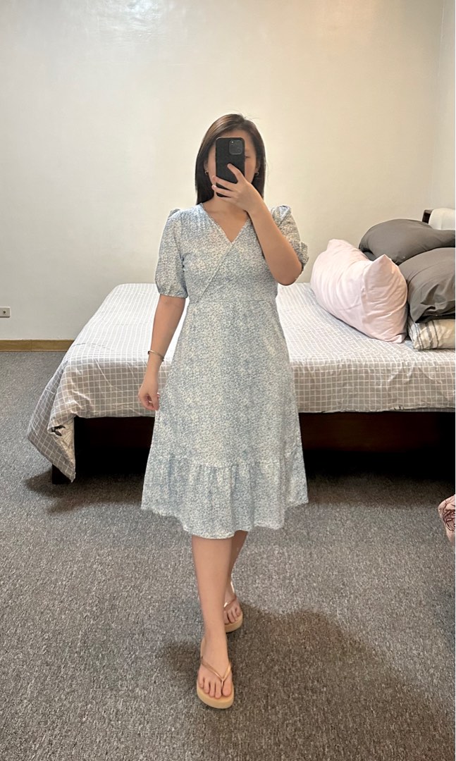 Women's Midi Dress Wrap Dress Elegant Lightweight Puff main image 0
