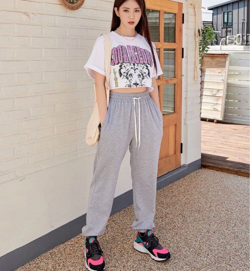 Dazy Grey Drawstring Sweatpants