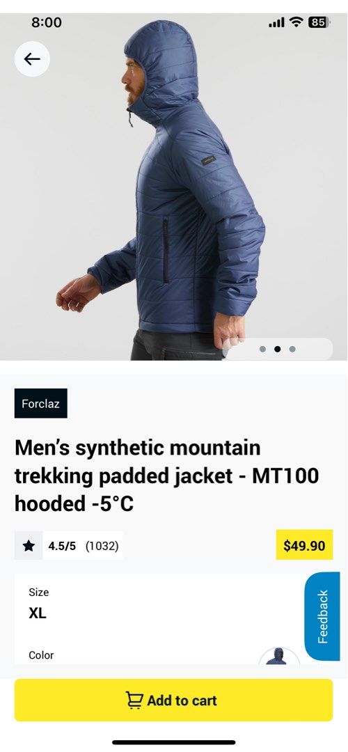 Buy Mens Trekking Padded Jacket Hooded 5°C Red Online | Decathlon