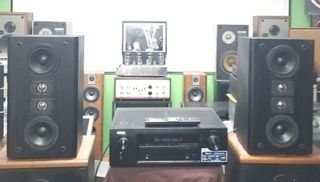 好聲Denon AVR x520BT 聽歌睇戲5.2聲道影音擴音機(內置藍牙)連絕版美國製JBL罕有雙鈦膜高音靚聲書架喇叭