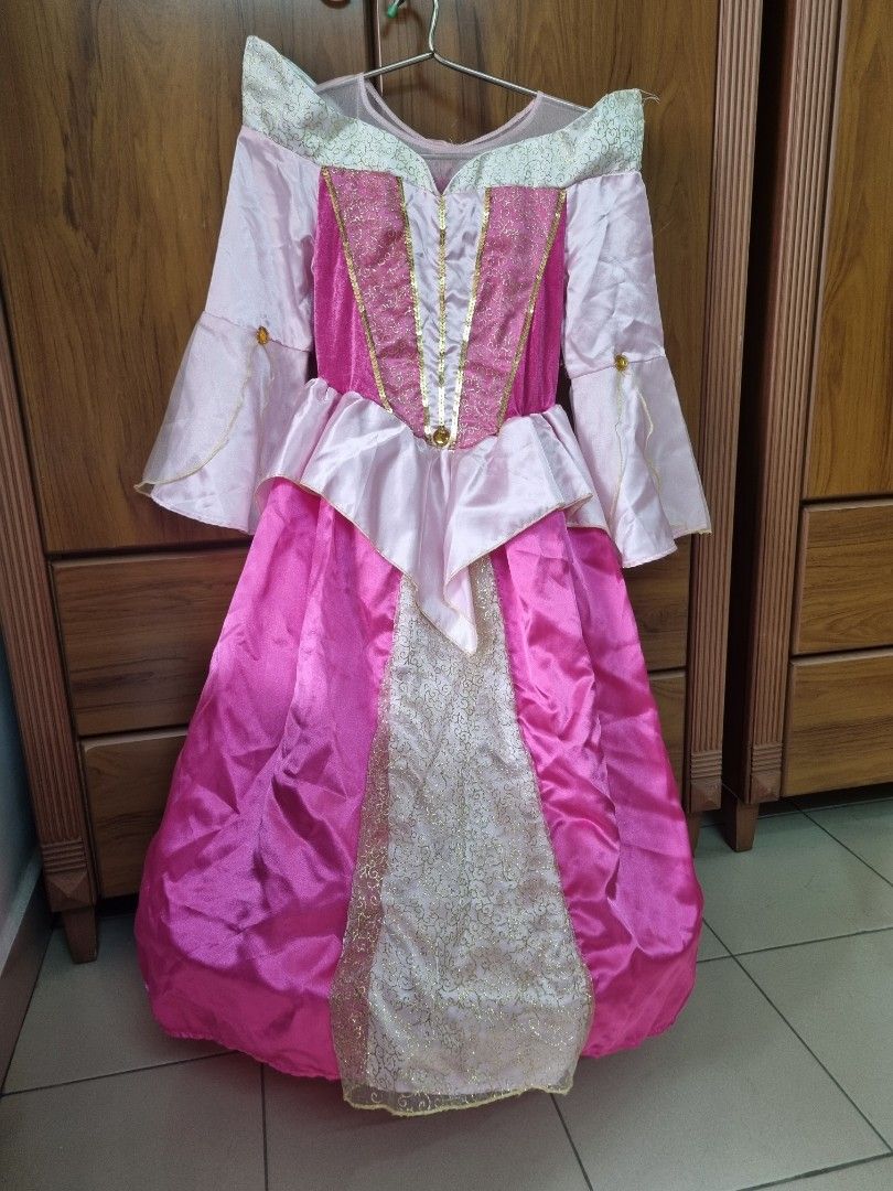 DISNEY HK Princess Belle Pink Girl Dress Costume, Babies & Kids, Babies ...