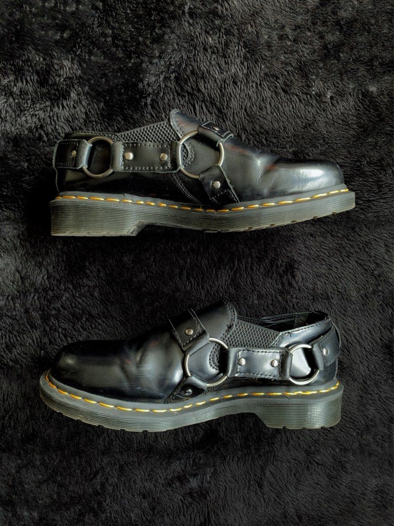 DR. MARTENS 1461 GILBEY Black Polished Smooth Leather Shoes
