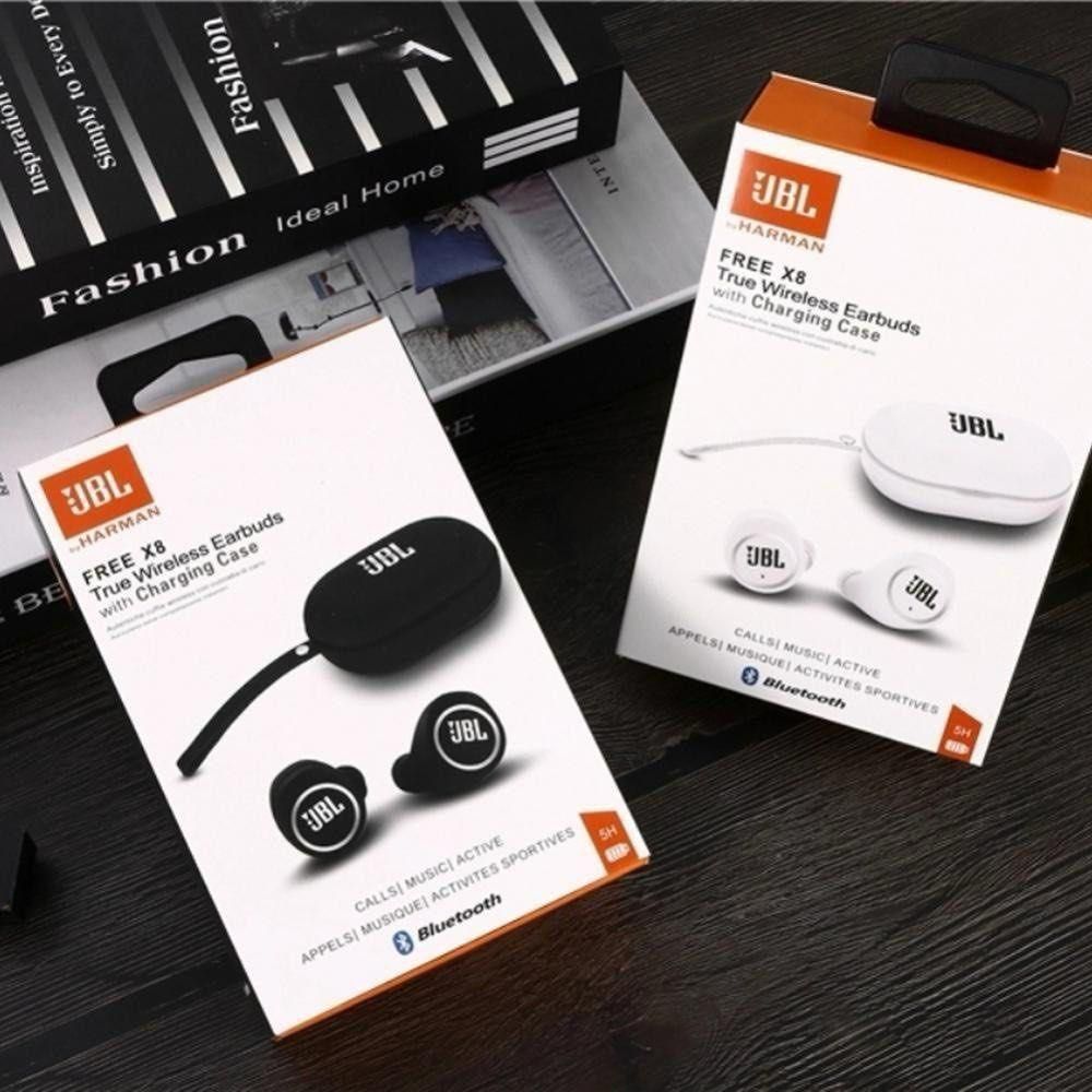 Earphone J B L FREE X8 True Bluetooth Earbuds with Charging Case Sound Bluetooth Earphones Earpieces