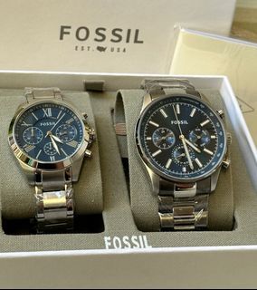 🇺🇸✈️Fossil US Sullivan Multifunction Silver-tone Blue dial Stainless Steel Couple Watches! Arrived from US!