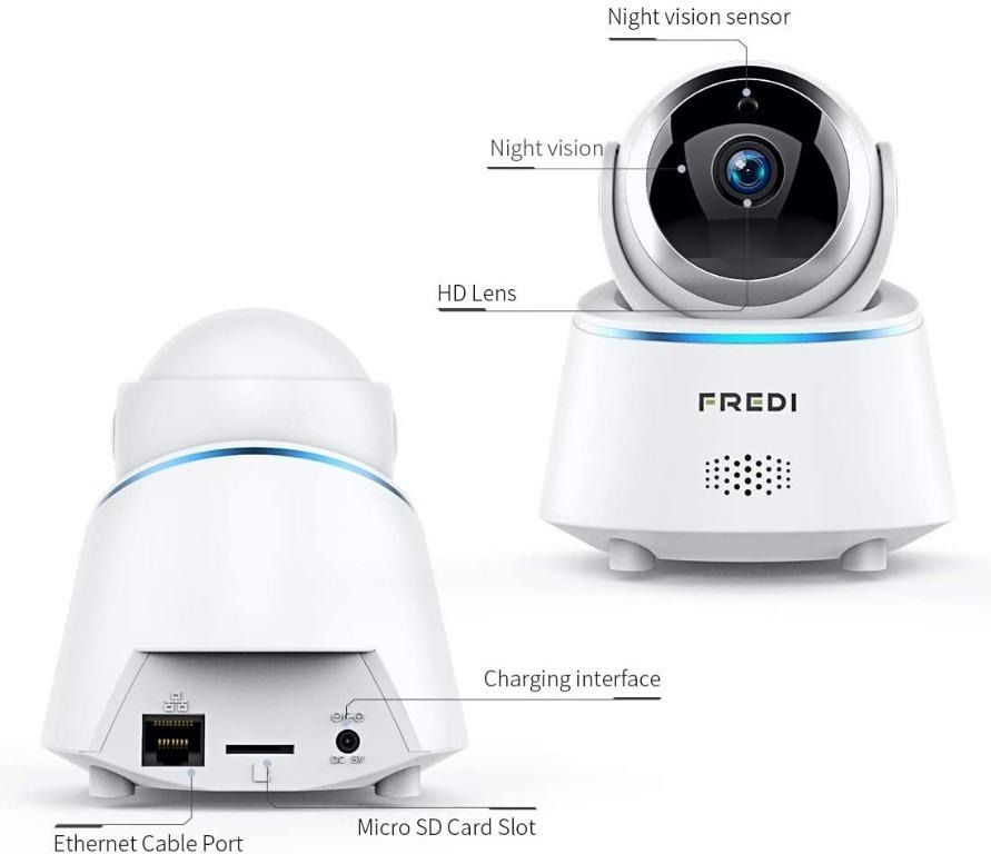 FREDI Wifi Security Camera Wireless Baby monitor Camera 1080P