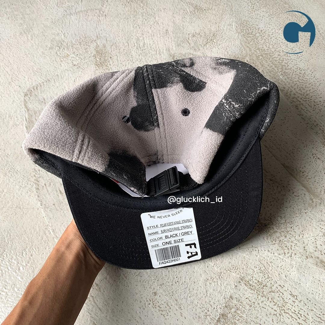 Fucking Awesome, Burn Face 6 Panel Cap in Black/Grey, Fesyen