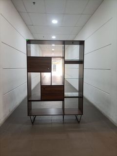 Further Reduction - ETHAN INDUSTRI Series Display Cabinet in WALNUT