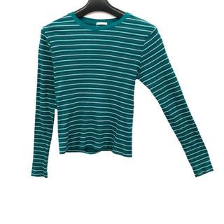 GU by Uniqlo Green Striped Fit Tops