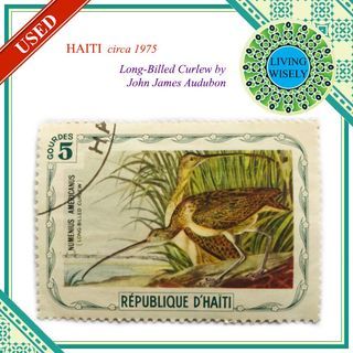 Haiti circa 1975 Long-Billed Curlew by John James Audubon Stamp