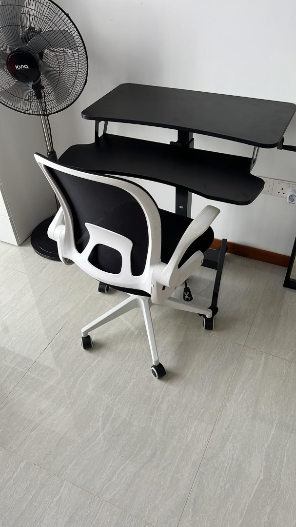 Height adjustable desk and chair combo, Furniture & Home Living