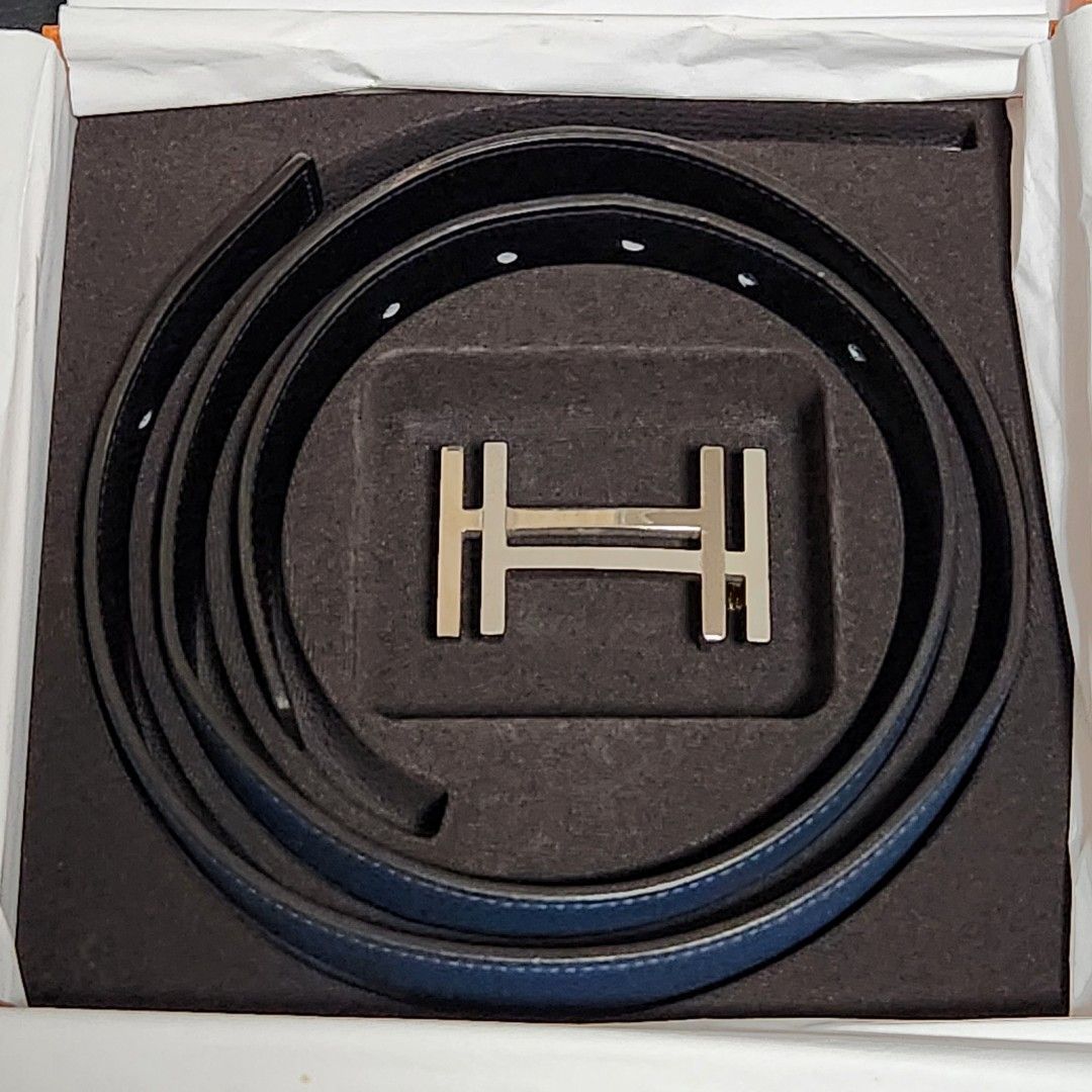 Hermes double H belt blue