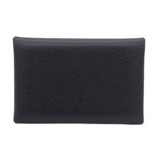 HERMÈS Chevre Calvi Card Case Black