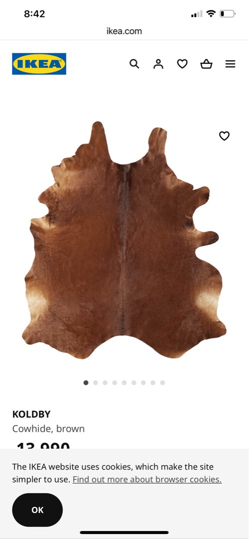 Ikea Cowhide Carpet, Furniture & Home Living, Home Decor, Carpets, Mats