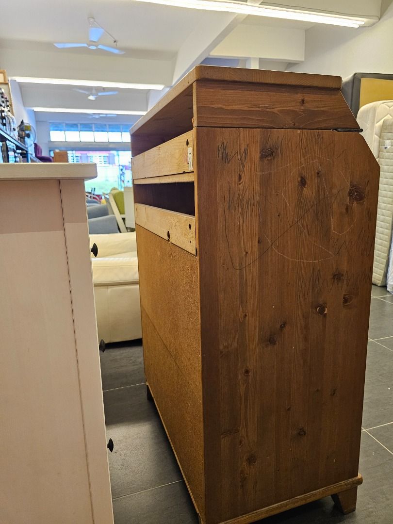 IKEA DIKTAD Changing Table Wooden 3 tier Chest Drawer Discontinued