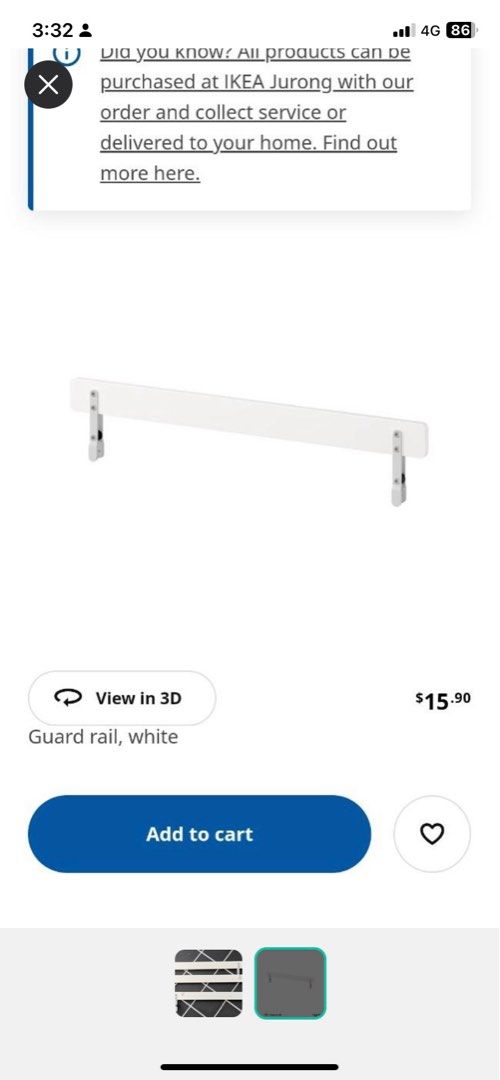 IKEA kids bed guard 3 pieces for 12, Babies & Kids, Baby Nursery