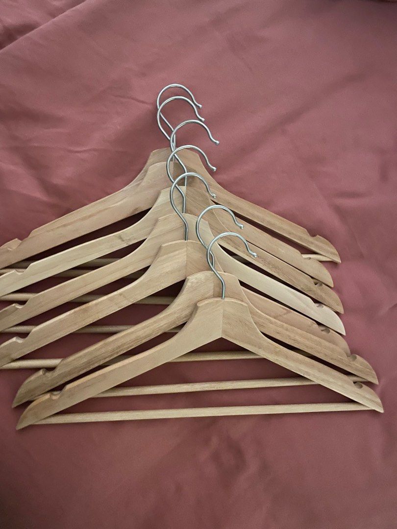 IKEA Wooden Hangers x25, Furniture & Home Living, Home Improvement