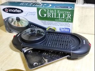Imarflex 2 in 1 Electric Griller with Hot Pot