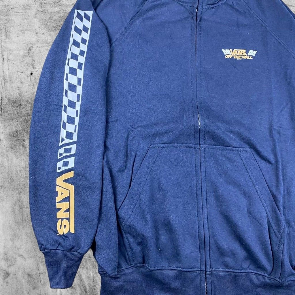 Jaket Tracktop Vans Taped Navy Fesyen Pria Pakaian Baju Luaran di Carousell