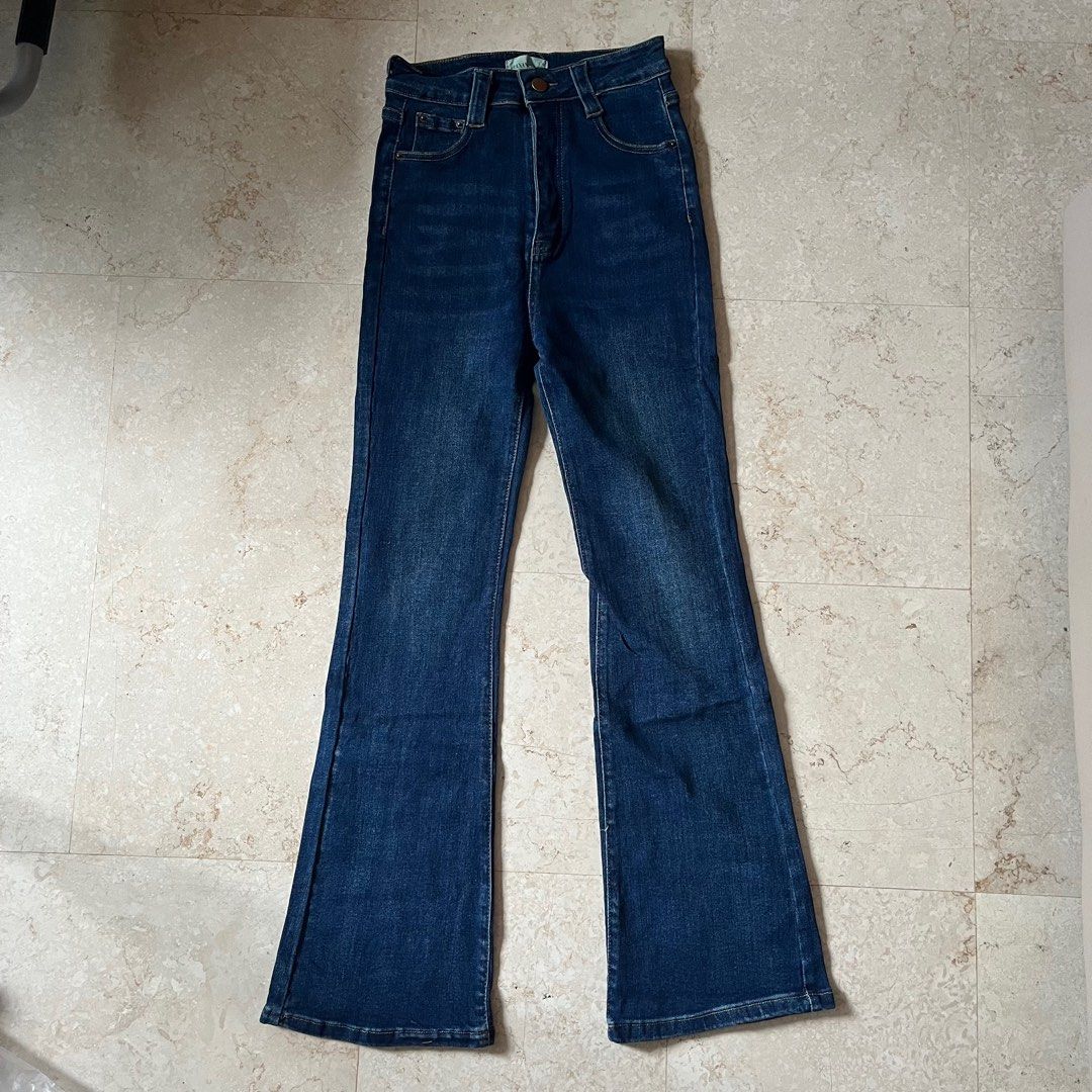 Men's big bell sales bottom jeans