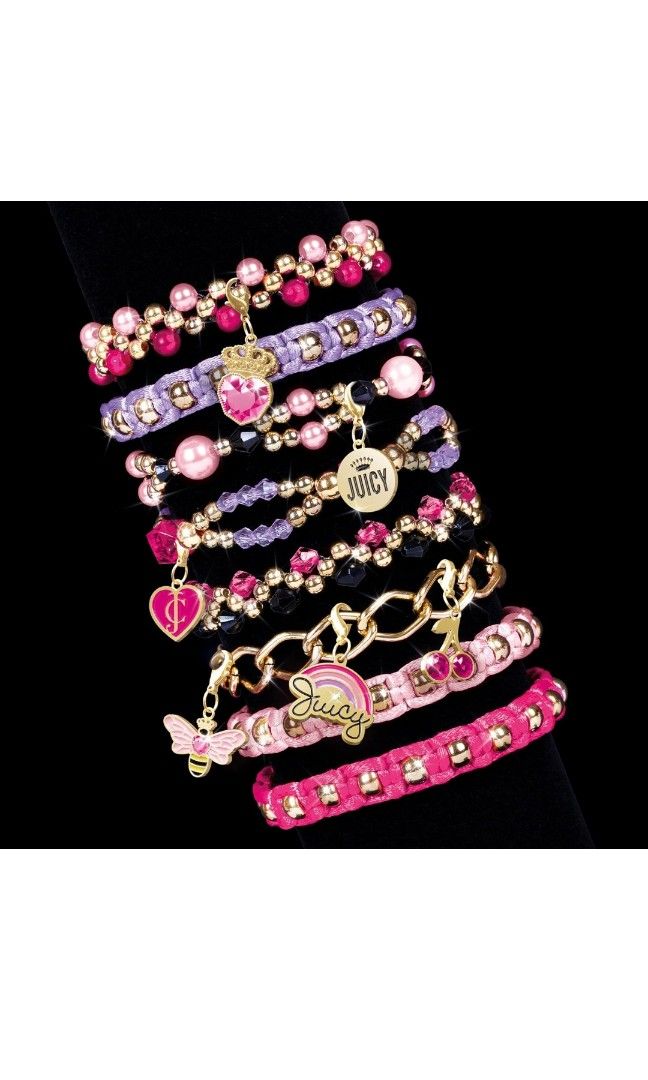 Juicy Couture Glamour Box Jewelry Set - Jewelry Box & Charm Bracelet Making  Kit for Girls & Teens - Friendship Bracelet Kit with Beads, Chains, Charms  & Jewelry Storage Box, Babies 