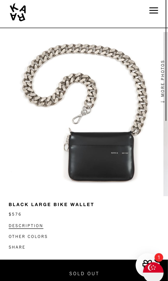 Kara new york large bike wallet shoulder sling bag chain luxury