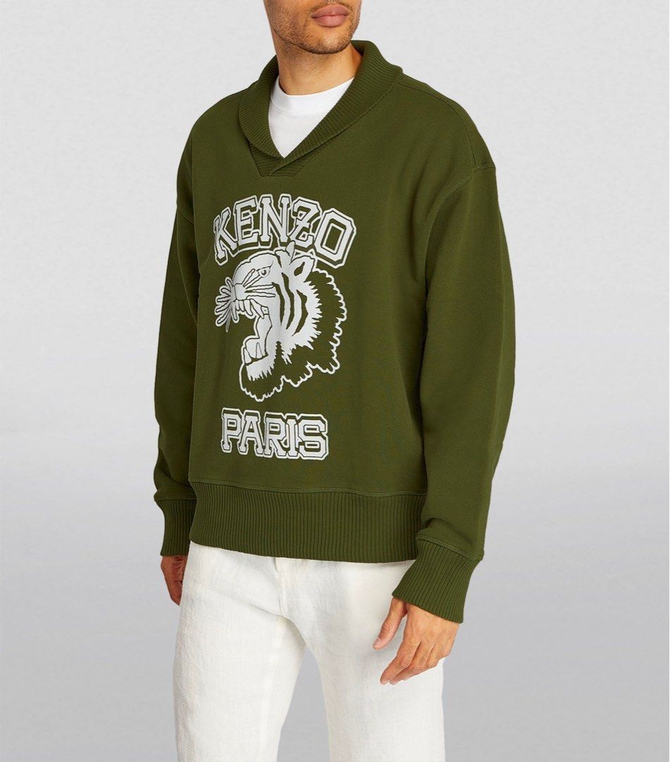 限時半價‼️Kenzo Tiger Shawl-Neck Logo Sweatshirt, 名牌, 服裝