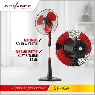 Kipas Angin Advance Black Red Berdiri GRATIS ONGKIR ready stock